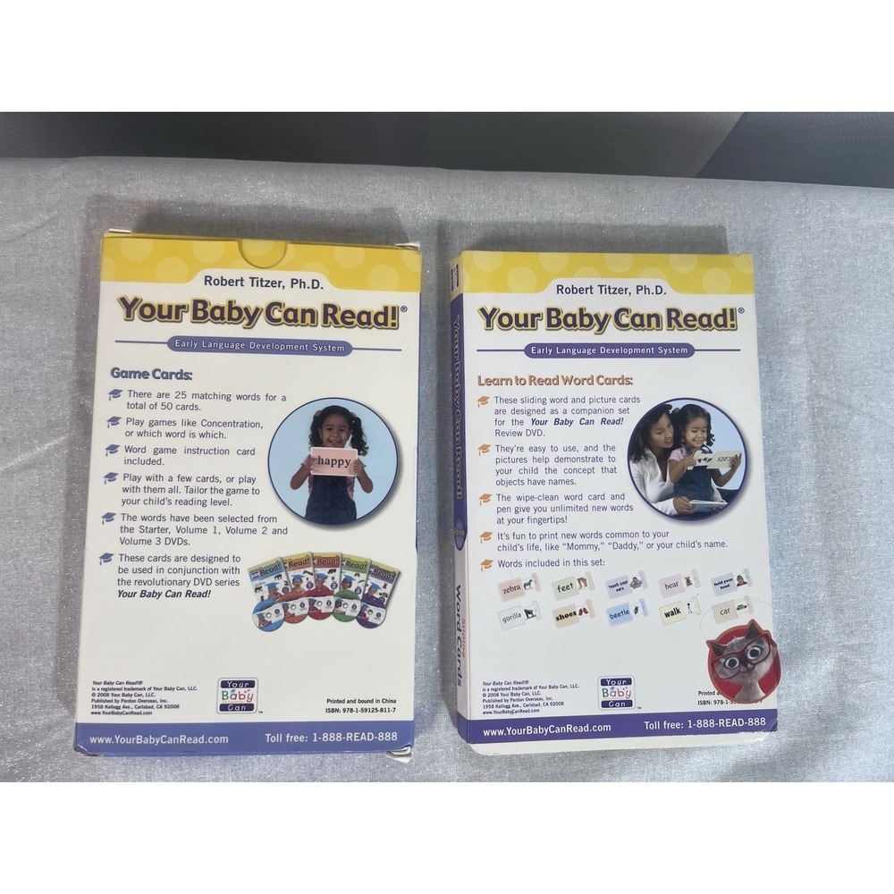 Your Baby Can Read Early Language Development System Word REVIEW & 50 Game Cards - Picture 2 of 6